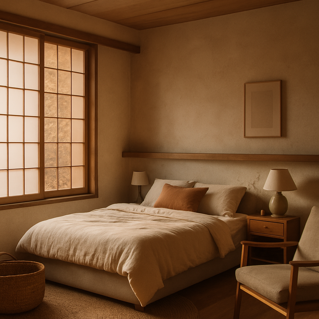 YUZUKI HOUSE 客室 — 自然素材と朝の光が生み出す和モダンの寛ぎ